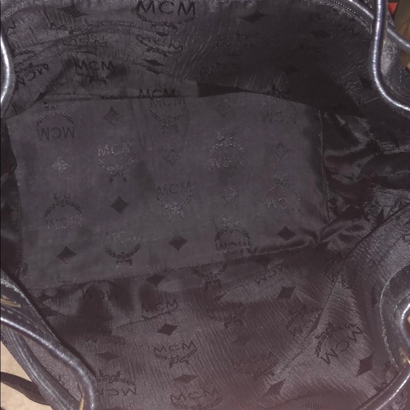 Auth. Vintage MCM Visetos Crossbody Drawstring - Picture 5 of 7